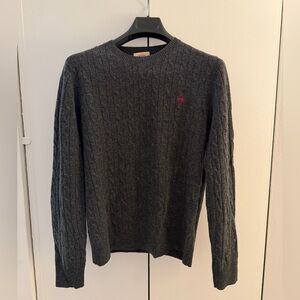Brooks Brothers Dark Gray Cable Knit Sweater